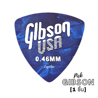 ภาพขนาดย่อของสินค้าปิ๊กกีตาร์ Gibson ขนาด 0.46mm. ทรงสามเหลี่ยม