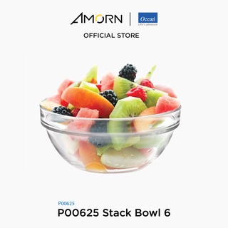 AMORN - (Ocean) P00625 Stack Bowl - ชามสเต็กโบว์ ชามดินเนอร์เเวร์ ชามโอเชี่ยนกลาส 6 นิ้ว Stack Bowl 6