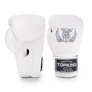 ภาพหน้าปกสินค้านวมชกมวย TOP KING MuayThai Boxing Gloves White SUPER SINGLE TONE สีขาว ที่เกี่ยวข้อง