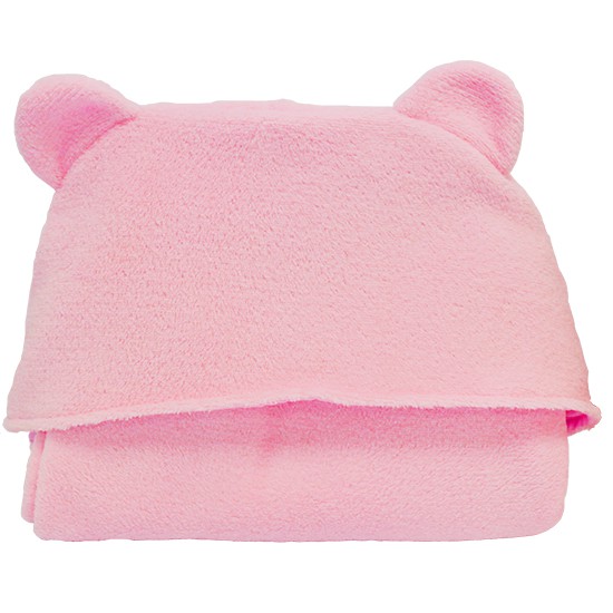 ไดโซ-ผ้าคลุมไหล่มีฮู๊ดหมีสีชมพู