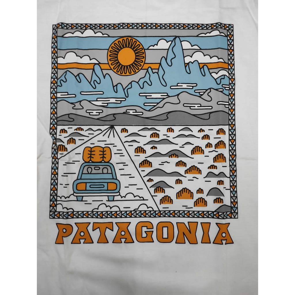 เสื้อยืดโอเวอร์ไซส์-patagonia-เสื้อยืด-คอกลม-แขนสั้น-แฟชั่น-ภูเขา-พาธาโกเนีย-พาตาโกเนีย-summit-road-ถนน-unisexs