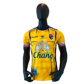 เสื้อฟุตบอลทีมชาติไทย สไตล์บอลไทย พิมพ์ลายทั้งตัว สีเหลือง / ร้านบอลไทย Ballthaifc Sport