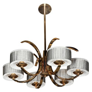 โคมไฟช่อ ไฟช่อ CARINI MODERN MS2688-6 ผ้า/โลหะ สีเงิน/ทอง 6 หัว โคมไฟภายใน โคมไฟและหลอดไฟ CHANDELIER CARINI MS2688-6 MOD