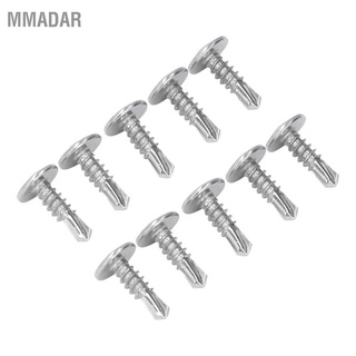 MMADAR 200Pcs Self Drilling Screw Round Washer Head Screws 304 Stainless Steel for Wood Work M4.8x16