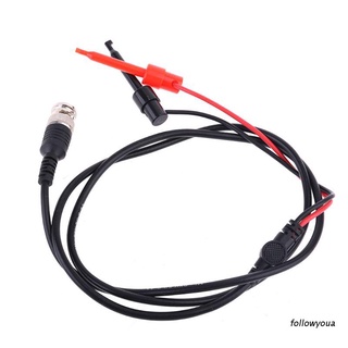 folღ 1.1M 3.61ft BNC Oscilloscope Test Probe Dual Hook Clip Male Plug Cable Lead Wire Connector