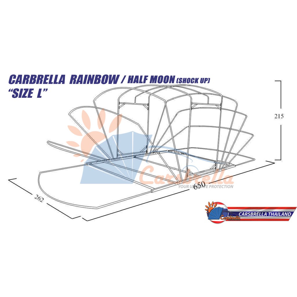 เต็นท์จอดรถพับได้-โรงจอดรถ-carsbrella-รุ่น-rainbow-ไซส์-l-สำหรับรถที่มีขนาดกลาง-ใหญ่-ปกป้องรถของคุณ