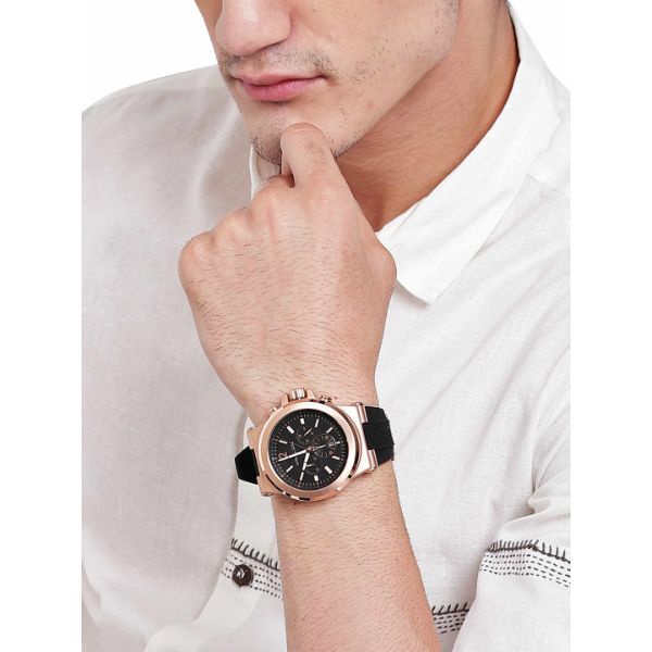 MICHAEL KORS MK8184 Dylan Chronograph Black Dial Rose Gold Shopee Thailand