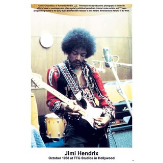 โปสเตอร์ Jimi Hendrix จิมิ เฮนดริกซ์ วง ดนตรี รูป ภาพ ติดผนัง สวยๆ poster 34.5 x 23.5 นิ้ว (88 x 60 ซม.โดยประมาณ)