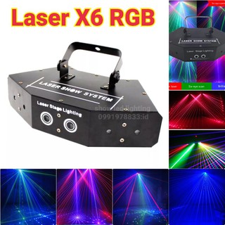 X6 Laser RGB disco laser light ไฟเลเซอร์ดิสโก้ ไฟดิสโก้ ไฟเธค ไฟปาตี้ กระพริบตามจังหวะเพลง เสียงตามจังหวะ