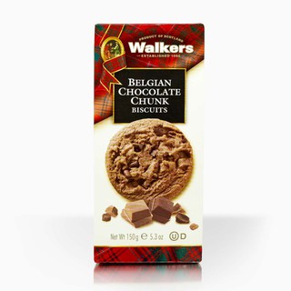 Walkers Belgian Chocolate Chunk Biscuits วอลเกอร์ บิสกิตช็อกโกแลตชังก์ นำเข้าจากสก็อตแลนด์ ขนาด 150 กรัม