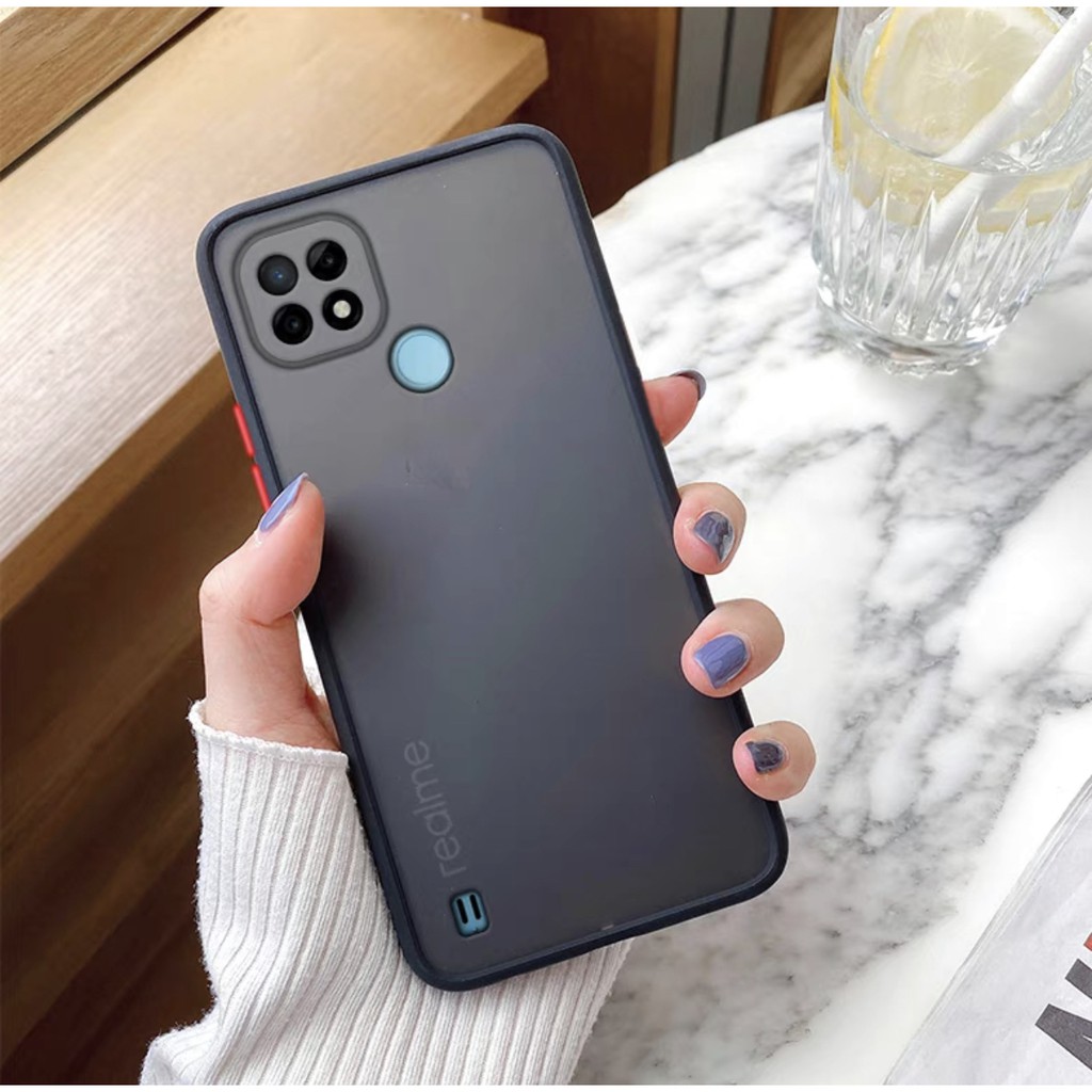 ส่งจากไทย-case-realme-c25-เคสกันกระแทก-ปุ่มสีผิวด้าน-ขอบนิ่มหลังขุ่น-เคสกันลอย-realme-c25-พร้อมส่ง