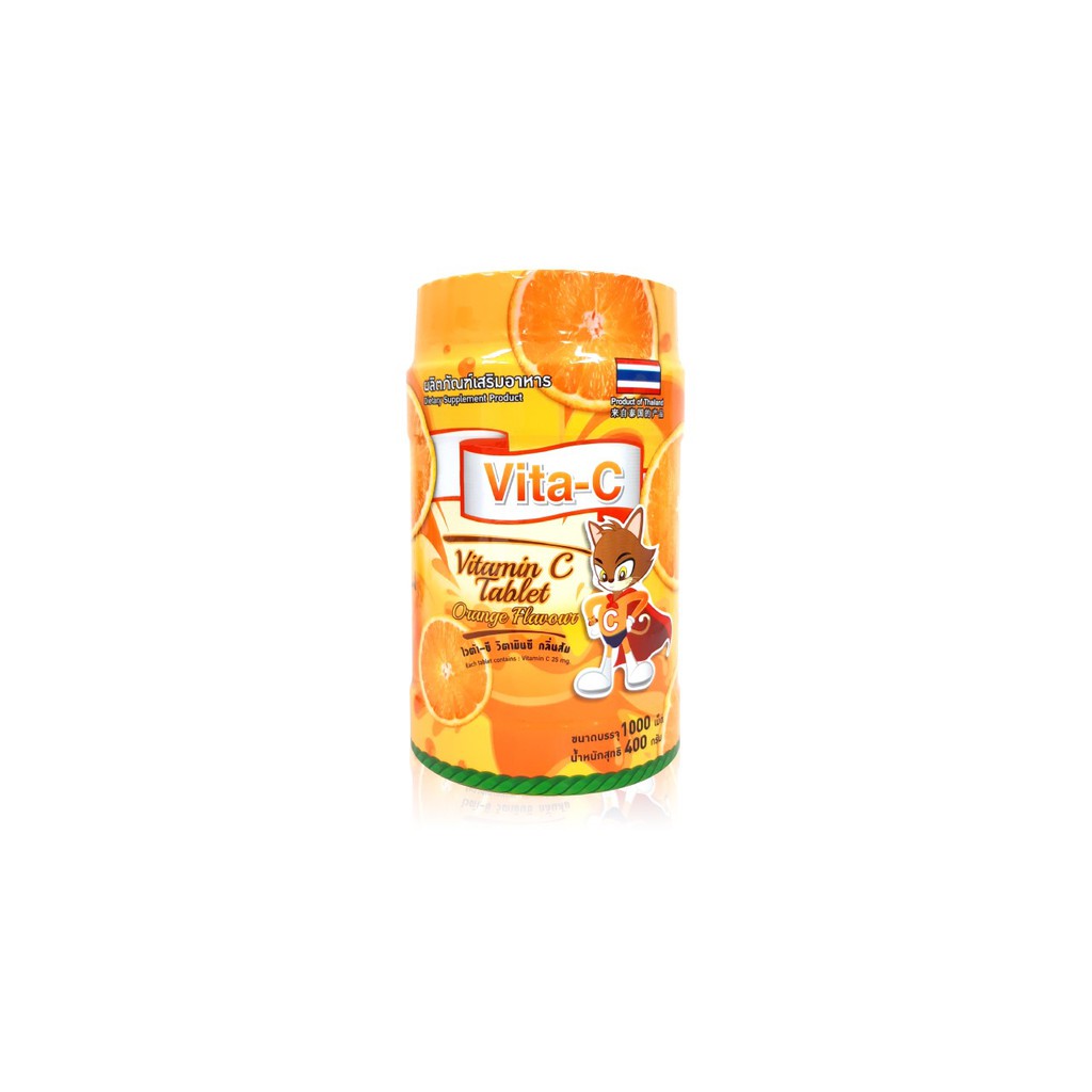 [ส่งฟรี]VitaC Vitamin C Tablet Orange Flavors 1000 Tablets ไวต้าซี