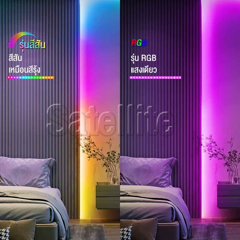 ภาพหน้าปกสินค้าไฟเเต่งห้อง ไฟ LED แบบเส้น RGB การซิงโครไนซ์เพลง การไล่ระดับสีที่มีสีสัน ขนาด 5ม. 10ม. 15ม. 5050 IP65 จากร้าน satellite.light บน Shopee
