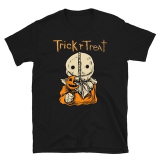 T-shirt  เสื้อยืดแขนสั้นลําลอง พิมพ์ลาย Sam Trick R Treat Offer Candy แฟชั่นสําหรับสตรีS-5XL