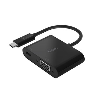 Belkin AVC001 อะแดปเตอร์แปลงสัญญาณภาพ USB-C to VGA (1080p @60Hz) มีพอร์ต USB C รองรับการชาร์จสูงสุด 60 วัตต์