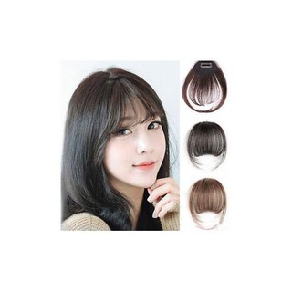 แฮร์พีช หน้าม้าซีทรู แบบมีจอนสไตล์เกาหลี Bang Hairpiece SHANGKE ตัดแต่งได้ ทนความร้อน(คาเมล