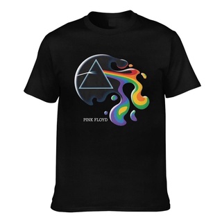 เสื้อคู่รัก เสื้อยืดผู้หญิง เสื้อยืด พิมพ์ลายกราฟฟิค Pink Floyd Melting Prism ดีไซน์ใหม่ เสื้อขาว