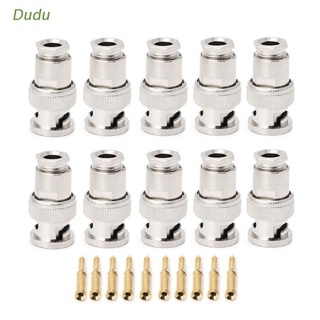 Dudu ปลั๊ก Rg58 Bnc Male 10 ชิ้นสําหรับกล้องวงจรปิด Coax Coupler วิดีโอ Bnc เชื่อมต่อ