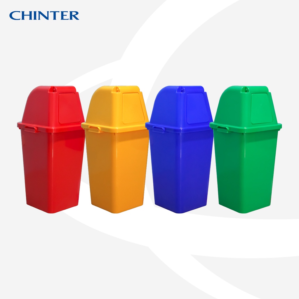 chinter-f11ถังขยะพลาสติก60ลิตร-แบบฝาผลัก-มีสีเหลือง-น้ำเงิน-แดง-เขียว-ใสขุ่น-ไม่สกรีน-สกรีน
