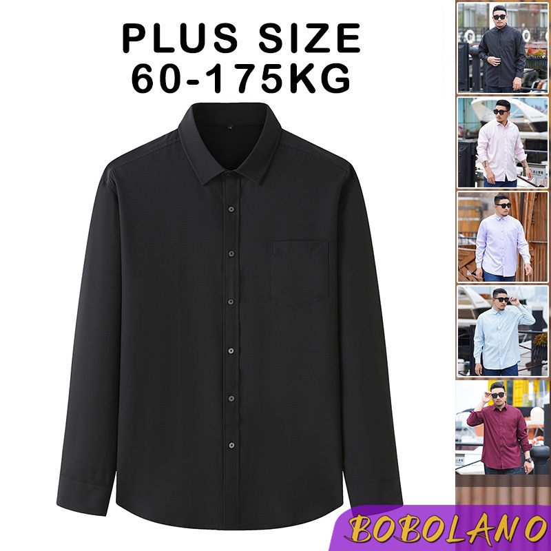 เสื้อเชิ้ตแขนยาวลําลอง-ทรงหลวม-ขนาดใหญ่-โอเวอร์ไซซ์-แฟชั่นนักธุรกิจ-สไตล์เกาหลี-สําหรับผู้ชาย-ไซซ์-3xl-10xl