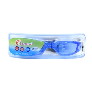 สินค้า GALAXY แว่นตาว่ายน้ำ แว่นตากันน้ำ Swimming Goggles ป้องกัน UV และหมอก ฝ้า พร้อมกล่องเก็บแว่น รุ่น S1938F (สีน้ำเงิน)
