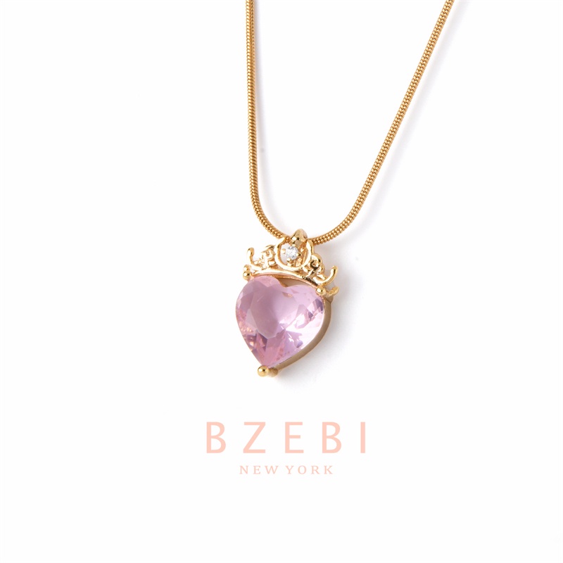 bzebi-สร้อยคอ-black-pink-แฟชั่น-ผู้หญิง-ความรัก-ทองคำแท้-แฟชั่นผู้หญิง-แฟชั่นสไตล์เกาหลี-necklace-ทองคำ-18k-สร้อยคอผู้หญิง-421n