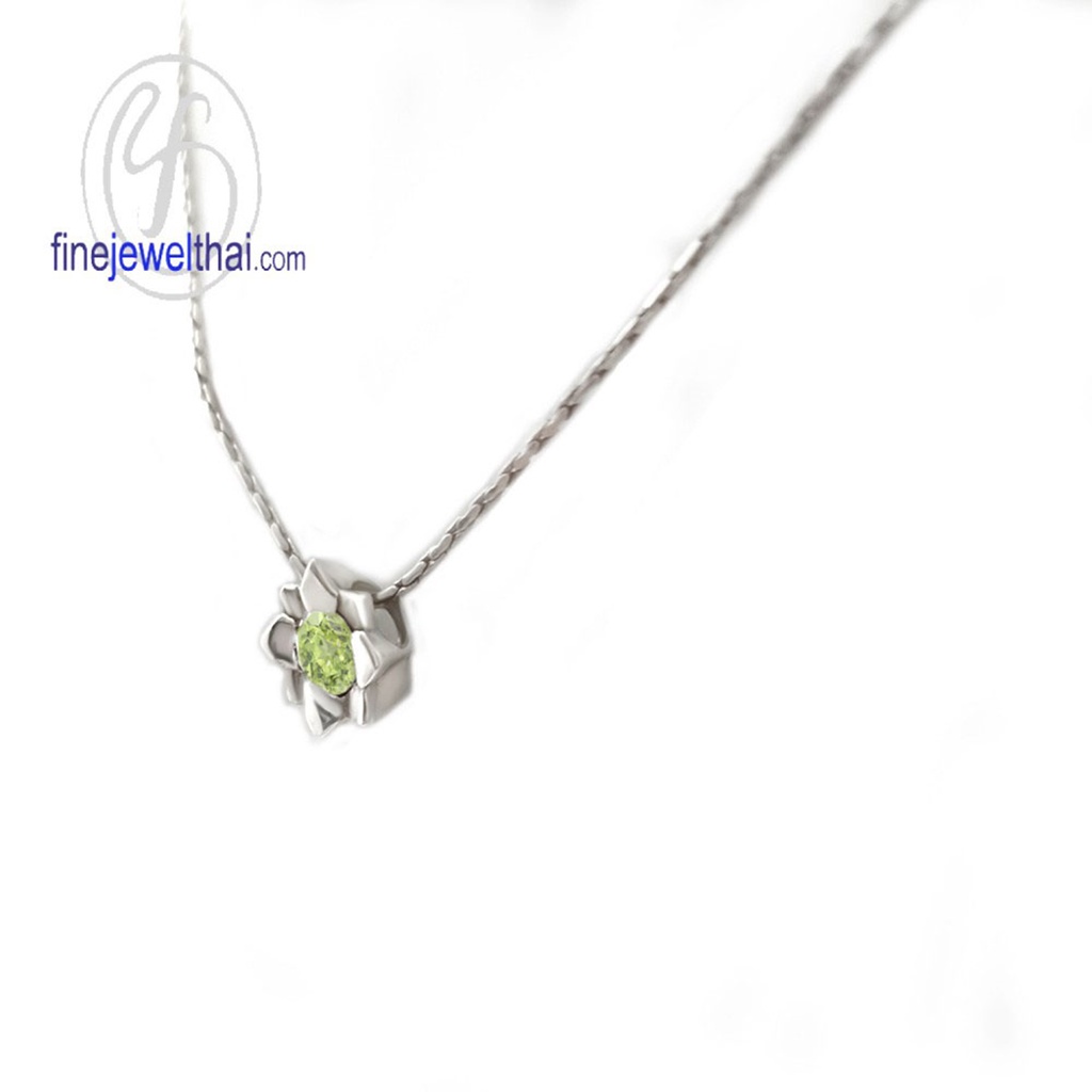 finejewelthai-จี้เพอริดอท-เพอริดอท-จี้พลอย-พลอยประจำเดือนเกิด-peridot-silver-pendant-birthstone-p1058pd00e