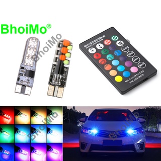 Bhoimo ใหม่ หลอดไฟอ่านหนังสือ 12SMD RGB LED T10 W5W 194 168 6SMD COB 5050 DC12V 2 ชิ้น