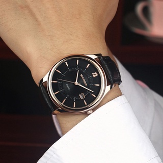 SANDA Leather Bussiness Mens Watches Top Brand Luxury Fashion Quartz Watches Men Complete Calendar Wristwatch relogio m