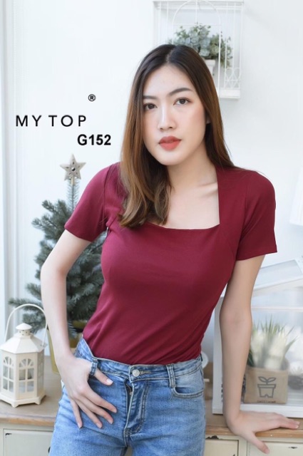 m05-เสื้อยืดคอเหลี่ยม-งานสวยมาก-แพทเทิร์นเป๊ะ-ใส่แล้วผอม-เซ็กซี่เล็กๆ