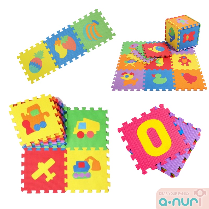 anuri-แผ่นรองคลาน-10-ชิ้น-non-toxic-eva-pazzle-mat-แผ่นพื้นกันกระแทกขนาด-30x30-ซม-หนา-0-8ซม