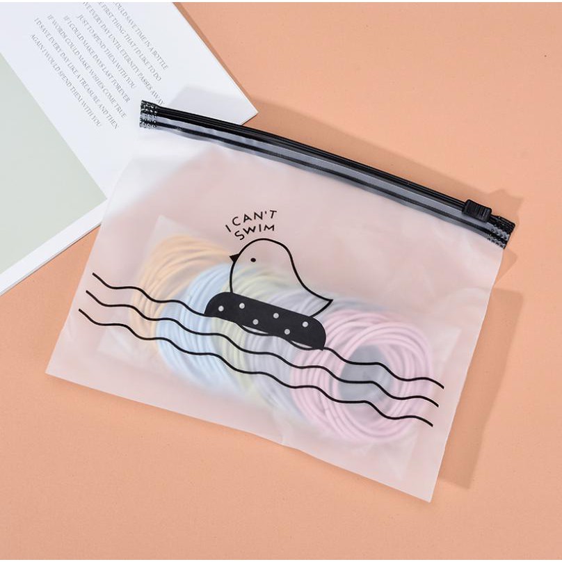 ภาพสินค้าซองซิปพลาสติกขุ่น I can't swim ️พร้อมส่ง(เลือกขนาด)Ohwowshop ซองใส่เครื่องเขียน ซอง เครื่องเขียน กระเป๋าดินสอ จากร้าน ohwowsitthiphum บน Shopee ภาพที่ 2