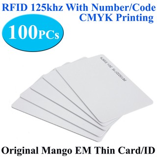 บัตร RFID แบบบาง 100PCs Original Mango EM Thin Card/ID EM4200 TK4100 Proximity 125khz Rfid Cards With Number/Code