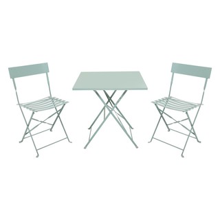 ชุดโต๊ะเก้าอี้สนาม ชุดสนามเหล็ก 2 ที่นั่ง SPRING MINTY สีเขียว เฟอร์นิเจอร์นอกบ้าน สวน อุปกรณ์ตกแต่ง 2-SEAT STEEL PATIO