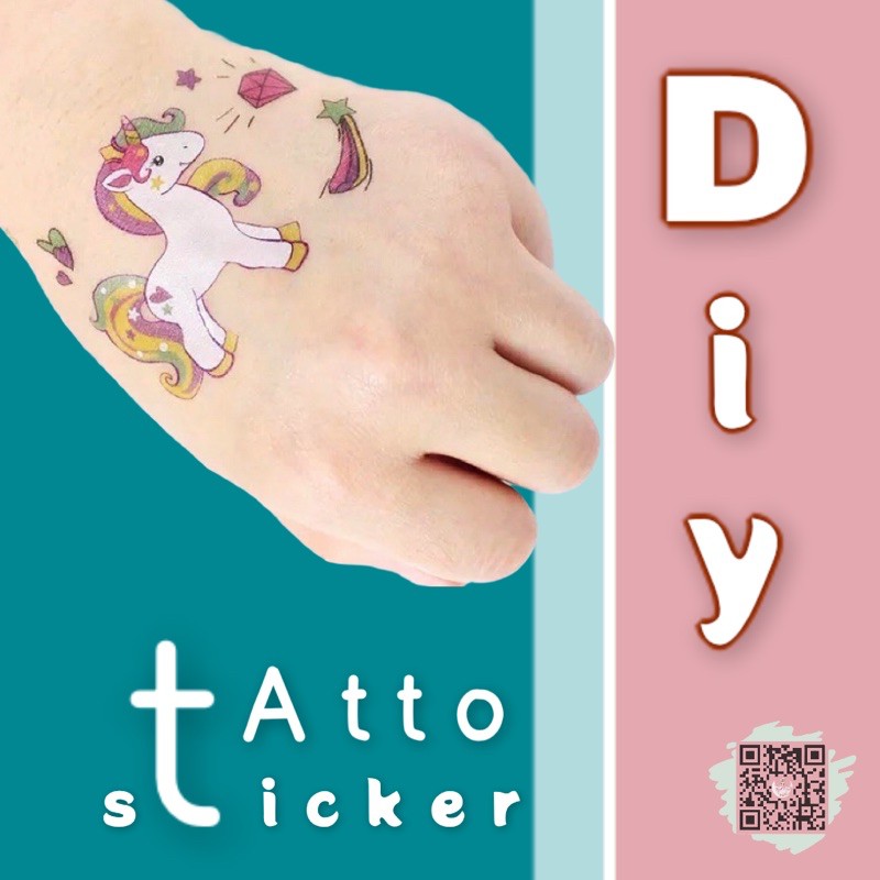 สติ๊กเกอร์รอยสัก-tattoo-stickers-diy-ลิทเติ้ลโพนี่-สีพาสเทล-ลายน่ารักมาก