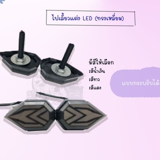 ไฟเลี้ยวแต่ง LED แบบกระพริบได้ (ทรงเหลี่ยม) (มีสีให้เลือก สีน้ำเงิน,สีขาว,สีแดง) !!สินค้าคุณภาพเกรดAAA!!สินค้าพร้อมส่ง