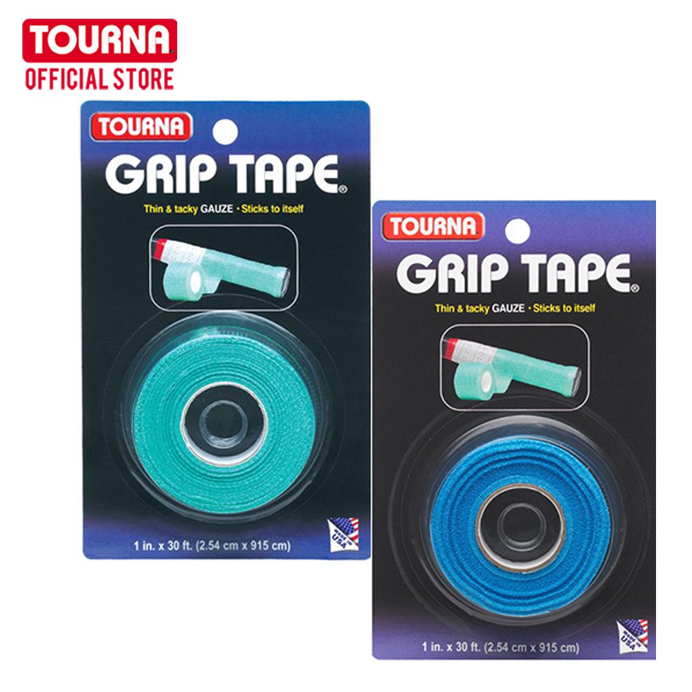 2 แพ็ค TOURNA กริปเทปพันด้าม GAUZE GRIP TAPE Green, Blue กริปไม้เทนนิส