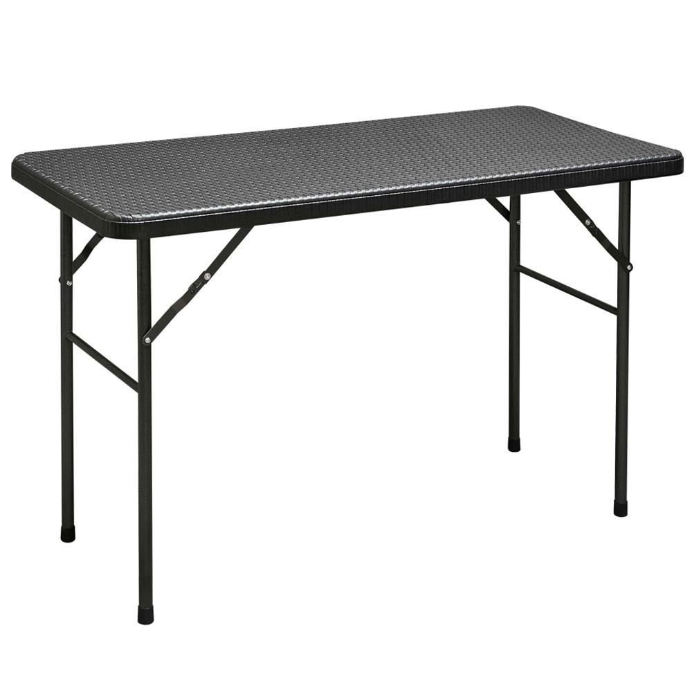 เฟอร์นิเจอร์ปิคนิค-โต๊ะอเนกประสงค์พับลายหวาย-hdpe-sure-fr-120-120-ซม-สีดำ-เฟอร์นิเจอร์นอกบ้าน-สวน-อุปกรณ์ตกแต่ง-folding