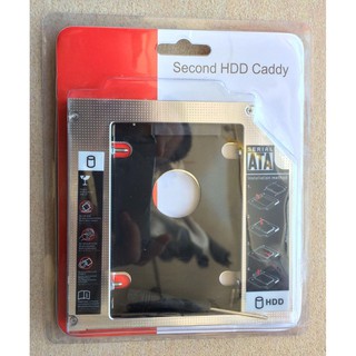 อุปกรณ์แปลงช่องใส่ซีดีเป็นช่องใส่Harddisk ภายนอก ตัวที่สอง  Second HDD CADDY SATA 9.5mm แบบหนาสำหรับโน๊ตบุ๊ค