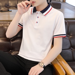 ภาพหน้าปกสินค้าPolo shirt เสื้อโปโล เสื้อโปโลแขนสั้นผู้ชาย เสื้อทรงสลิมสไตล์เกาหลี 10สี ที่เกี่ยวข้อง