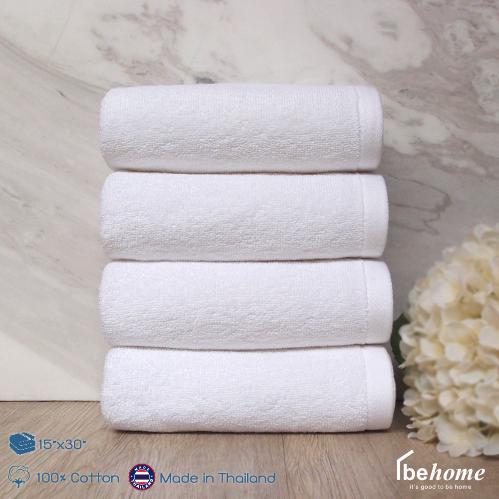 behome-ผ้าขนหนูเช็ดผม-hotel-collection-ขนาด-15-x30-สีขาว-ด้ายคู่-เกรดa-1-ผืน