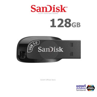 ภาพขนาดย่อของสินค้าSanDisk Ultra Shift USB 3.0 Flash Drive CZ410 128GB Black compact design  SDCZ410-128G-G46 แฟลซไดร์ฟ ประกัน Synnex 5ปี