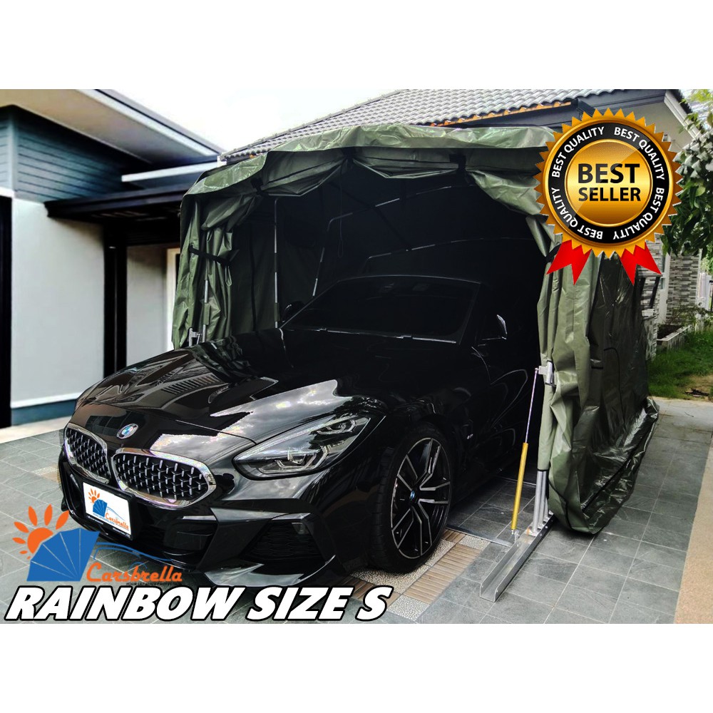 เต็นท์จอดรถพับเก็บได้-โจงจอดรถสำเร็จรูป-carsbrella-รุ่น-rainbow-size-s-สำหรับรถที่มีขนาดเล็ก-กลาง-ป้องกันรังสี-uv-100