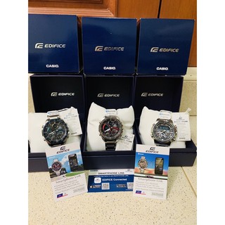 สินค้า EDIFICE นาฬิกาข้อมือผู้ชายรุ่นใหม่  Bluetooth+Solar ECB-900DB-1A ดำแดง ECB-900DB-1B ดำน้ำเงิน  ECB-800D-1A ดำน้ำเงิน
