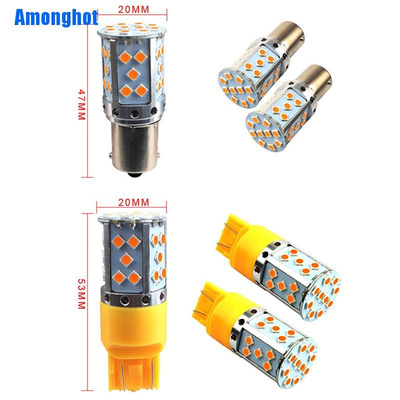 amonghot-หลอดไฟเลี้ยว-1156-7440-t20-3030-35smd-canbus-w21w-led-สําหรับรถยนต์