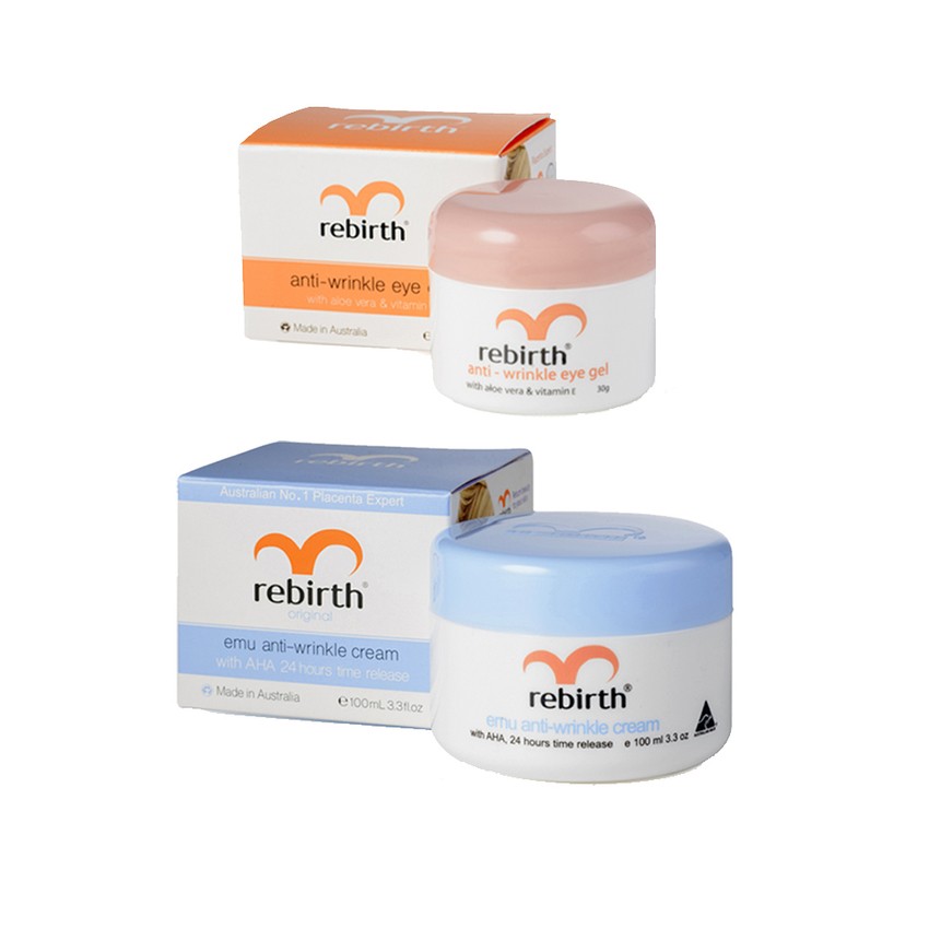 rebirth-anti-wrinkle-eye-gel-with-vitamin-e-30g-emu-anti-wrinkle-cream-with-aha-ครีมอีมู-100g