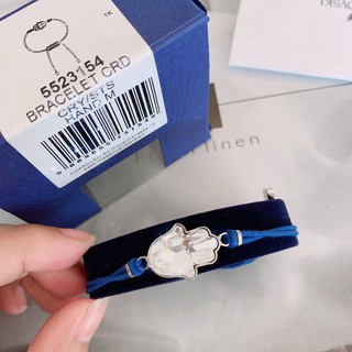 สร้อยแขนเชือก สายมู Swarovski Power Collection Hamsa Hand Bracelet Blue, Stainless steel