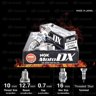 NGK หัวเทียน MotoDX ขั้ว Ruthenium【 CR7HDX-S 】ใช้อัพเกรด Fino / Mio / Fresh / Nouvo / KLX125 / KLX140 / KLX150