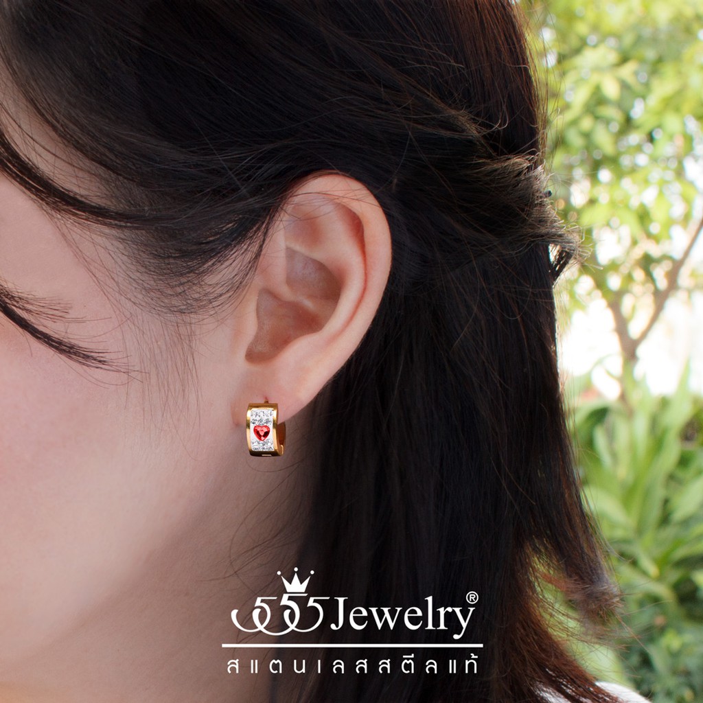 555jewelry-ต่างหูสตั๊ดสแตนเลส-ตกแต่งเพชร-cz-รูปหัวใจ-ดีไซน์น่ารัก-รุ่น-mnc-er760-ต่างหูแฟชั่น-ต่างหูผู้หญิง-er13