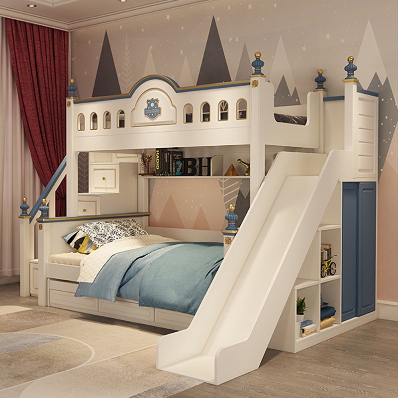 เตียงสองชั้นรุ่น-castle-1006-ขนาด-5-ฟุต-สีน้ำเงิน